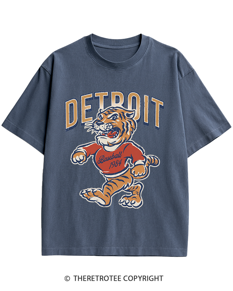 TheRetroTee Vintage Detroit Baseball Heavy Cotton T-Shirt