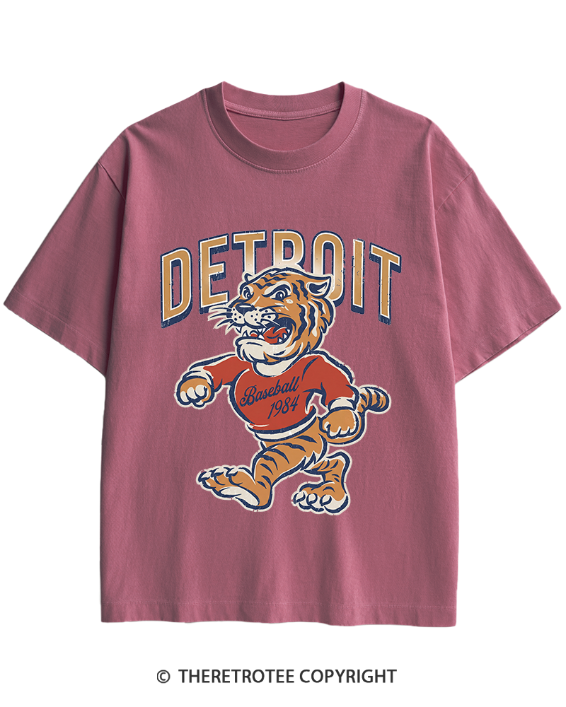 TheRetroTee Vintage Detroit Baseball Heavy Cotton T-Shirt