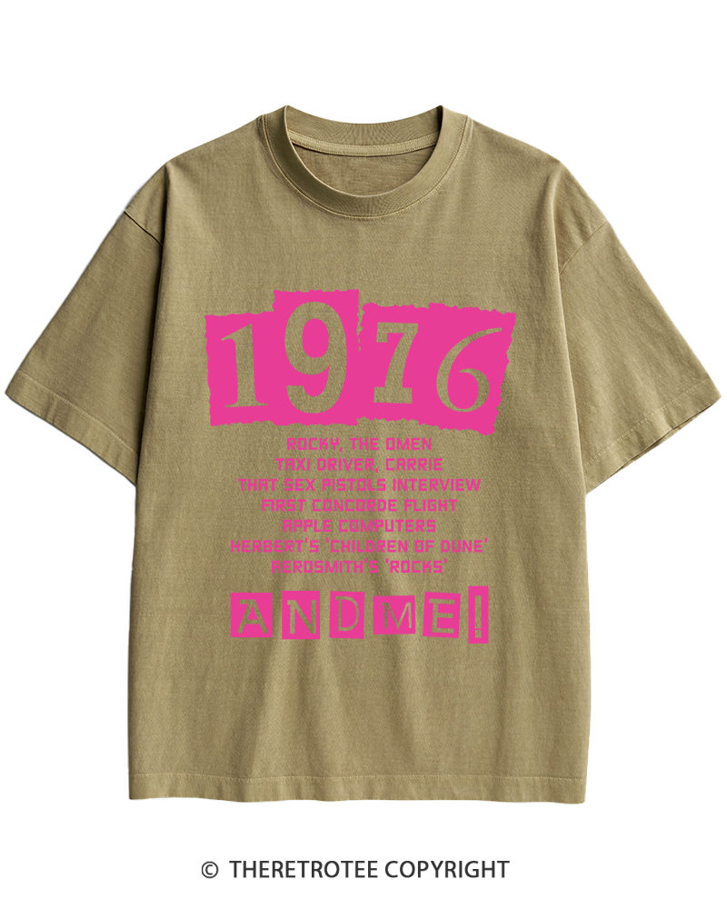 TheRetroTee 1976 Big Events 1970s Heavy Cotton T-Shirt