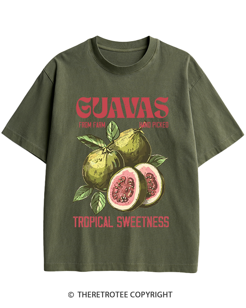 TheRetroTee Exotic Fruit Lover 1960s Heavy Cotton T-Shirt