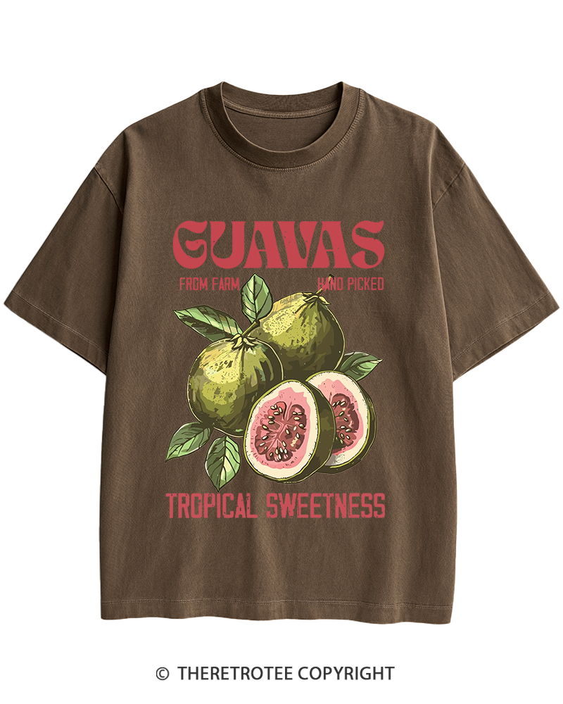 TheRetroTee Exotic Fruit Lover 1960s Heavy Cotton T-Shirt