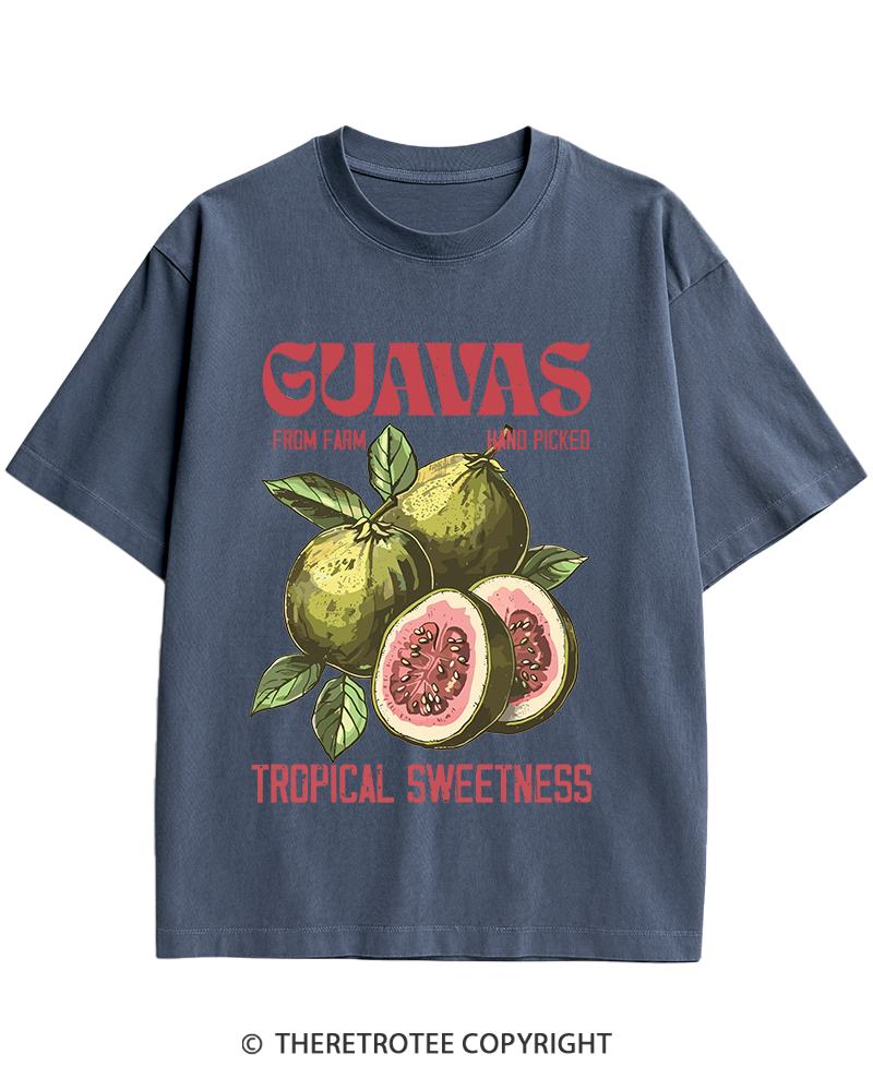 TheRetroTee Exotic Fruit Lover 1960s Heavy Cotton T-Shirt