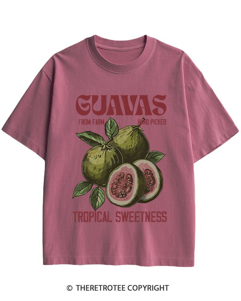 TheRetroTee Exotic Fruit Lover 1960s Heavy Cotton T-Shirt