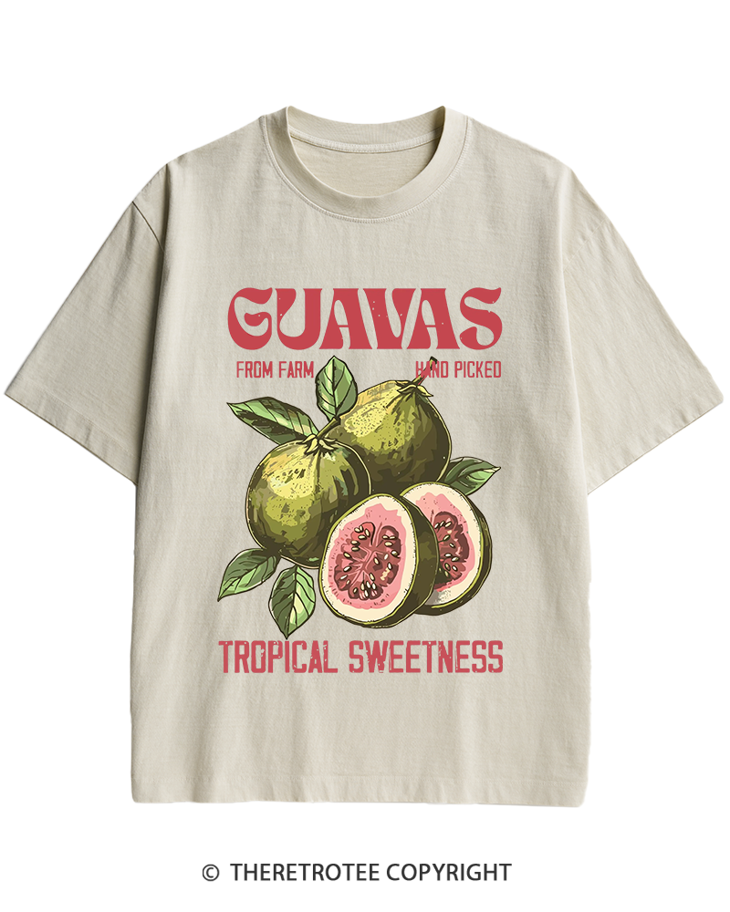 TheRetroTee Exotic Fruit Lover 1960s Heavy Cotton T-Shirt