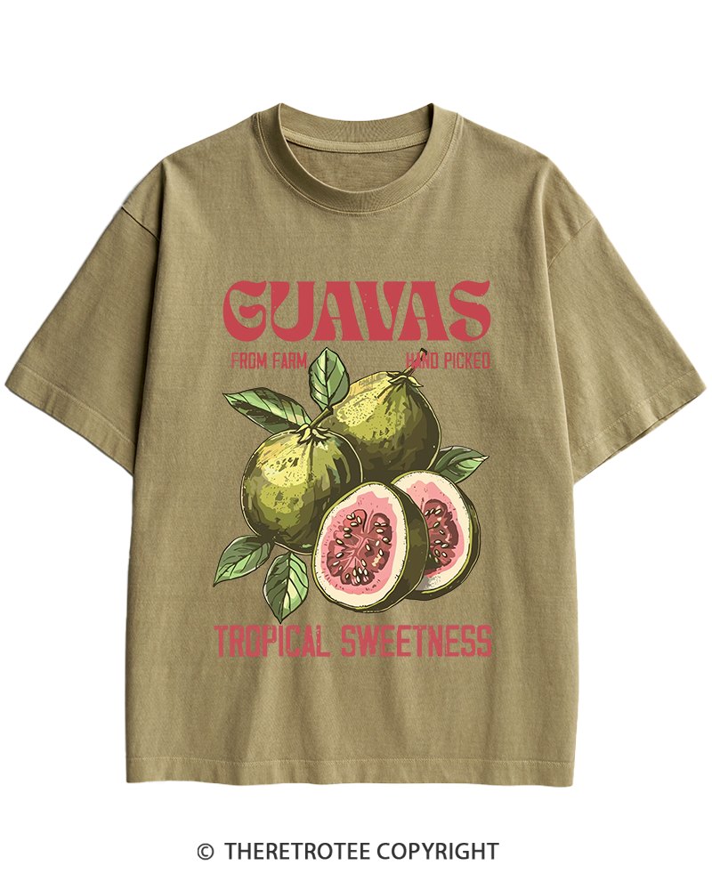 TheRetroTee Exotic Fruit Lover 1960s Heavy Cotton T-Shirt
