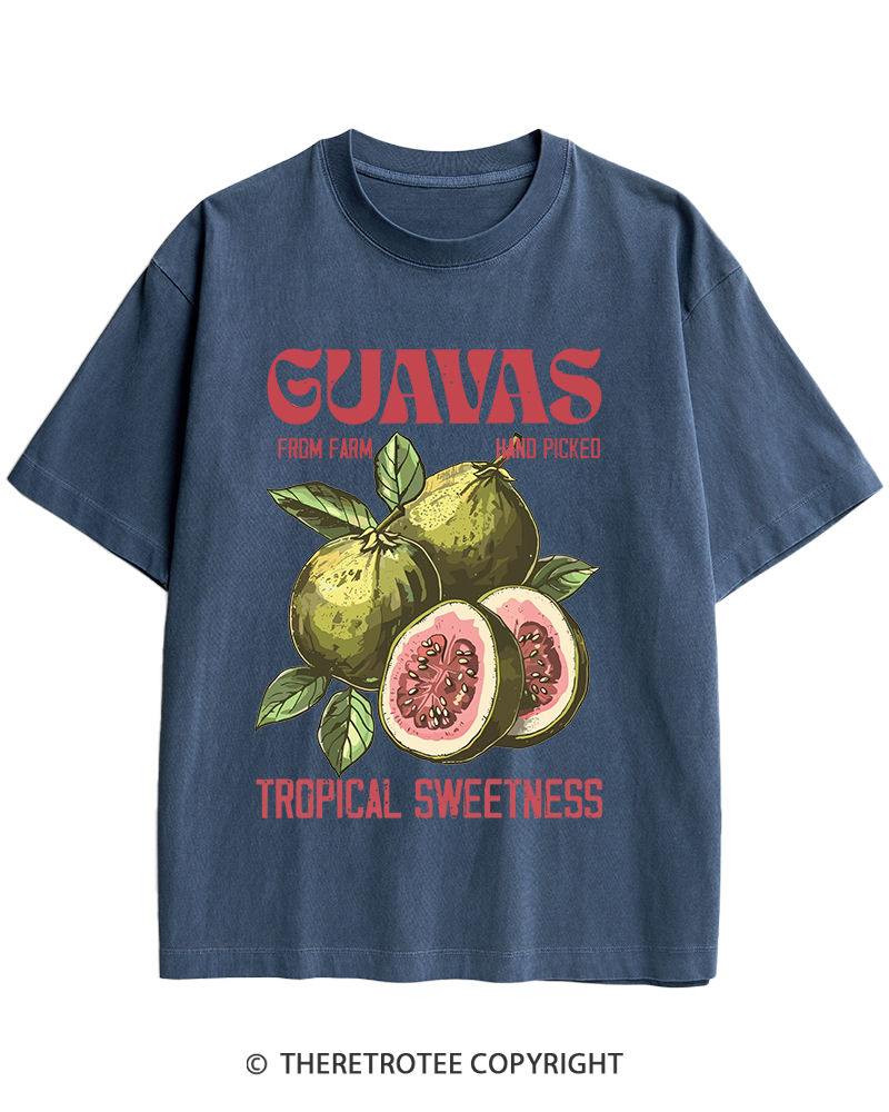 TheRetroTee Exotic Fruit Lover 1960s Heavy Cotton T-Shirt