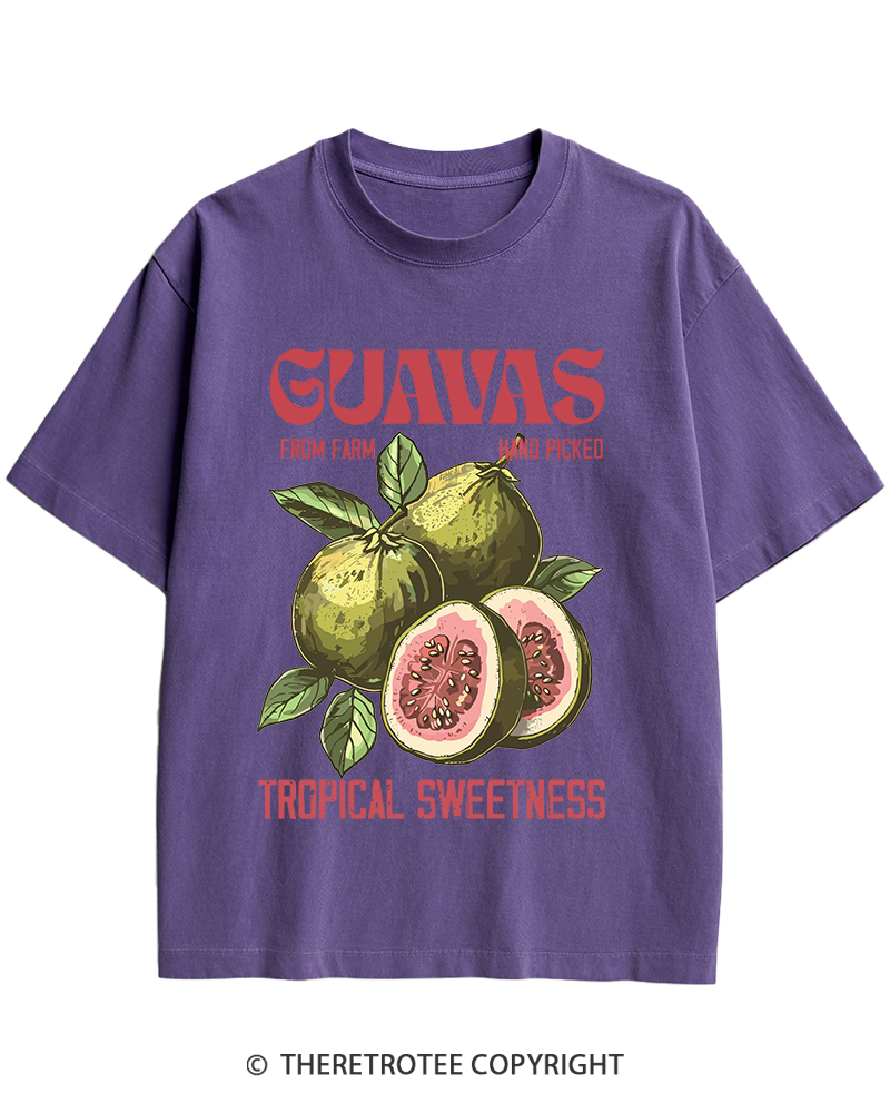 TheRetroTee Exotic Fruit Lover 1960s Heavy Cotton T-Shirt