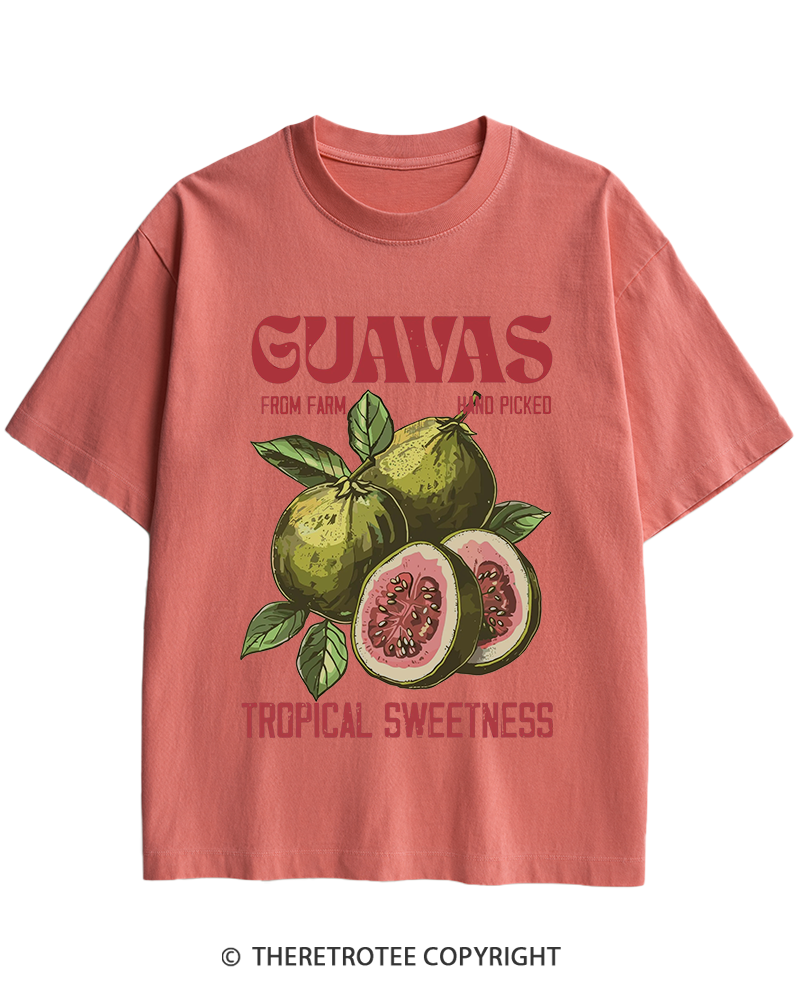 TheRetroTee Exotic Fruit Lover 1960s Heavy Cotton T-Shirt