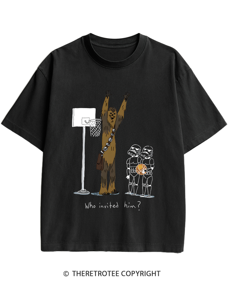 TheRetroTee Who Invited Him 1970s Heavy Cotton T-Shirt