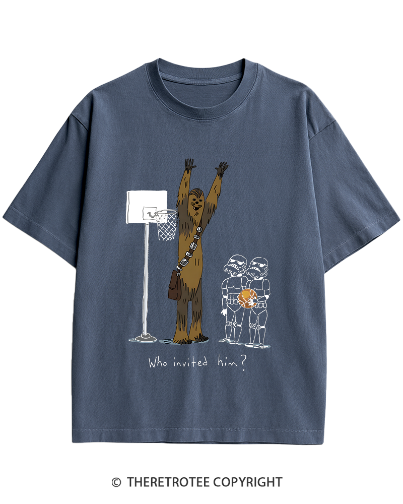 TheRetroTee Who Invited Him 1970s Heavy Cotton T-Shirt
