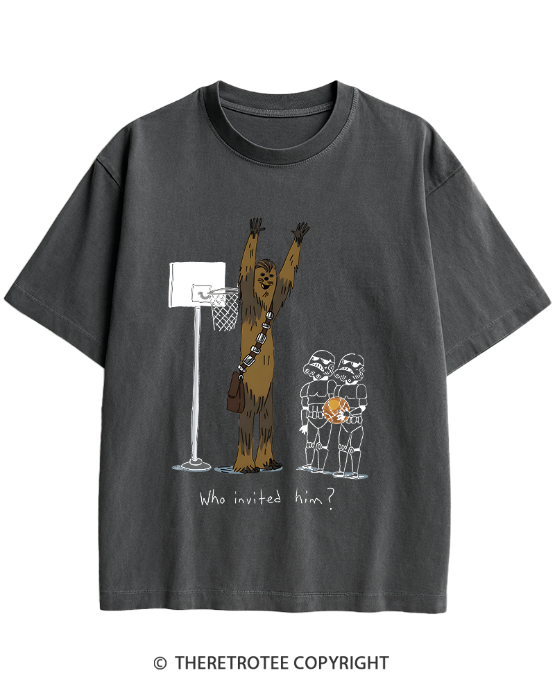 TheRetroTee Who Invited Him 1970s Heavy Cotton T-Shirt
