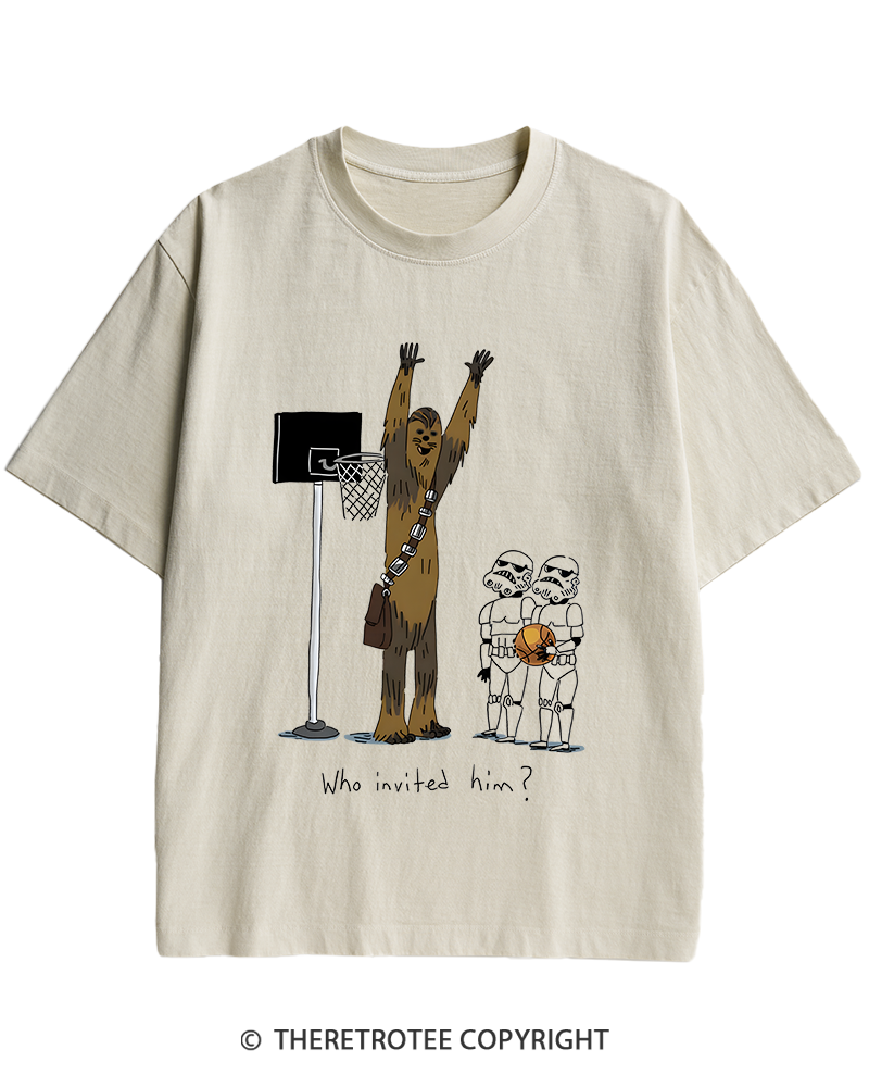 TheRetroTee Who Invited Him 1970s Heavy Cotton T-Shirt