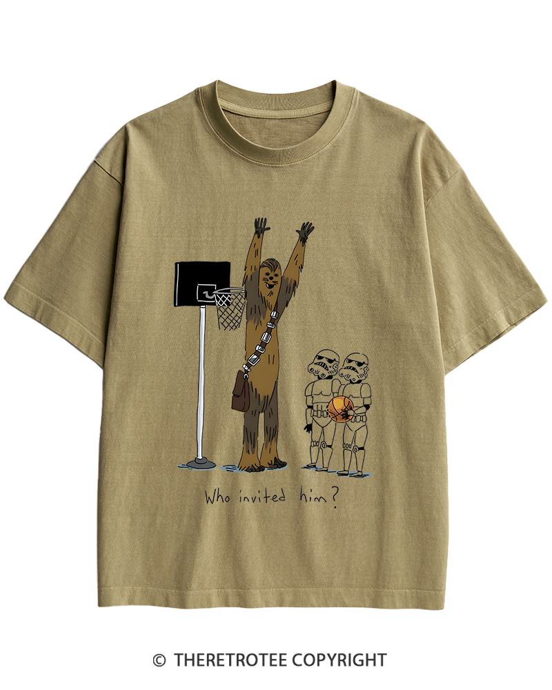TheRetroTee Who Invited Him 1970s Heavy Cotton T-Shirt