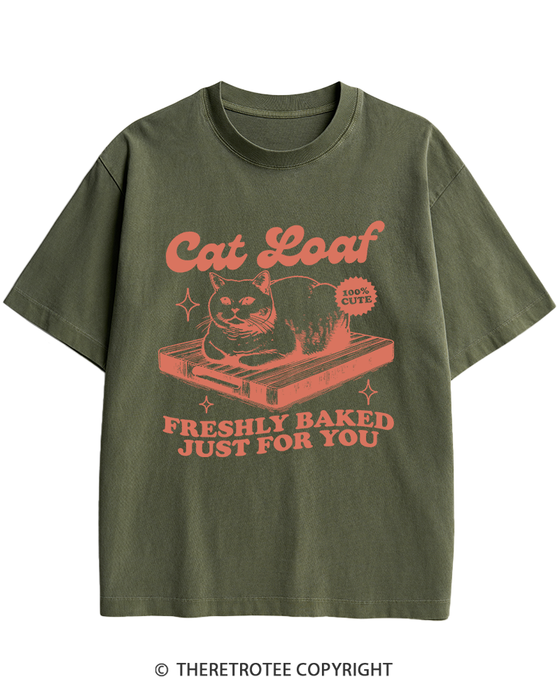 TheRetroTee Cat Loaf 2010s Heavy Cotton T-Shirt