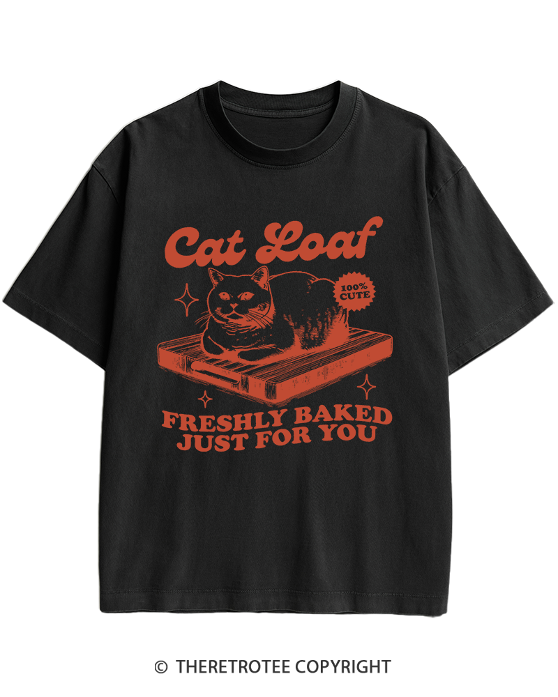 TheRetroTee Cat Loaf 2010s Heavy Cotton T-Shirt