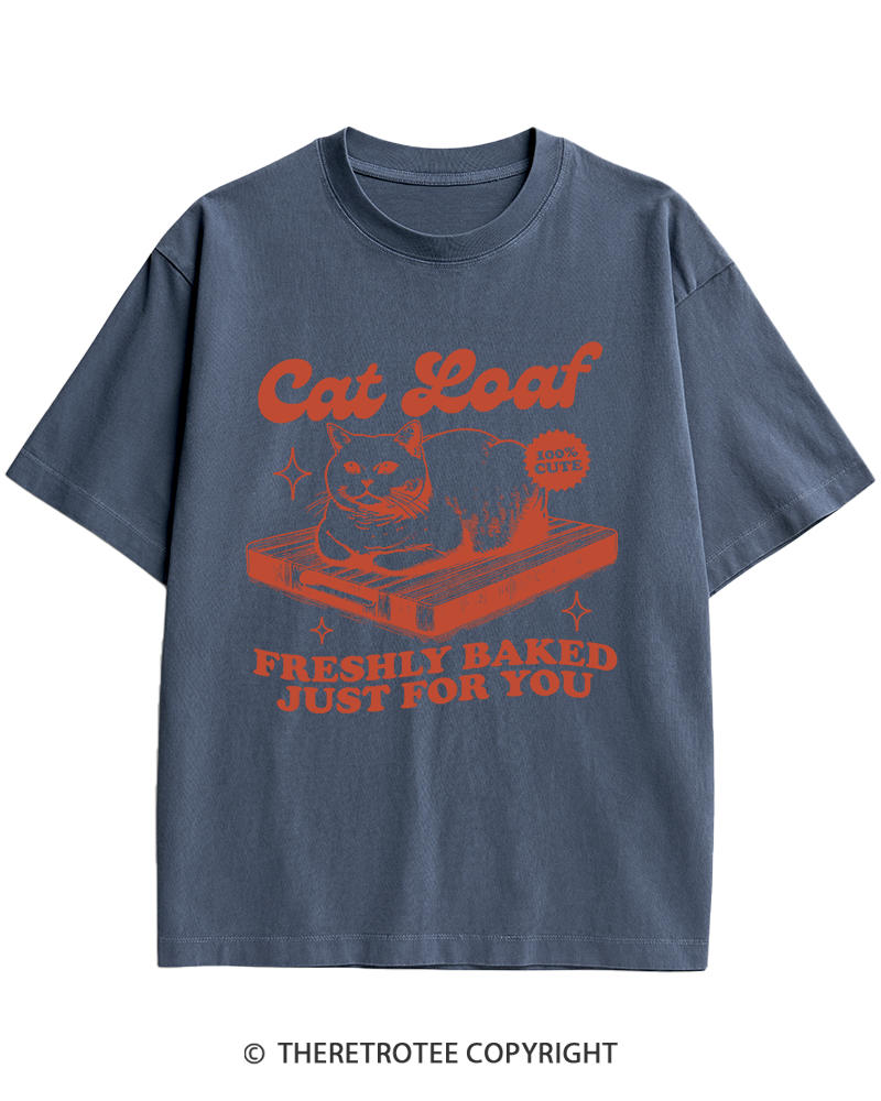 TheRetroTee Cat Loaf 2010s Heavy Cotton T-Shirt