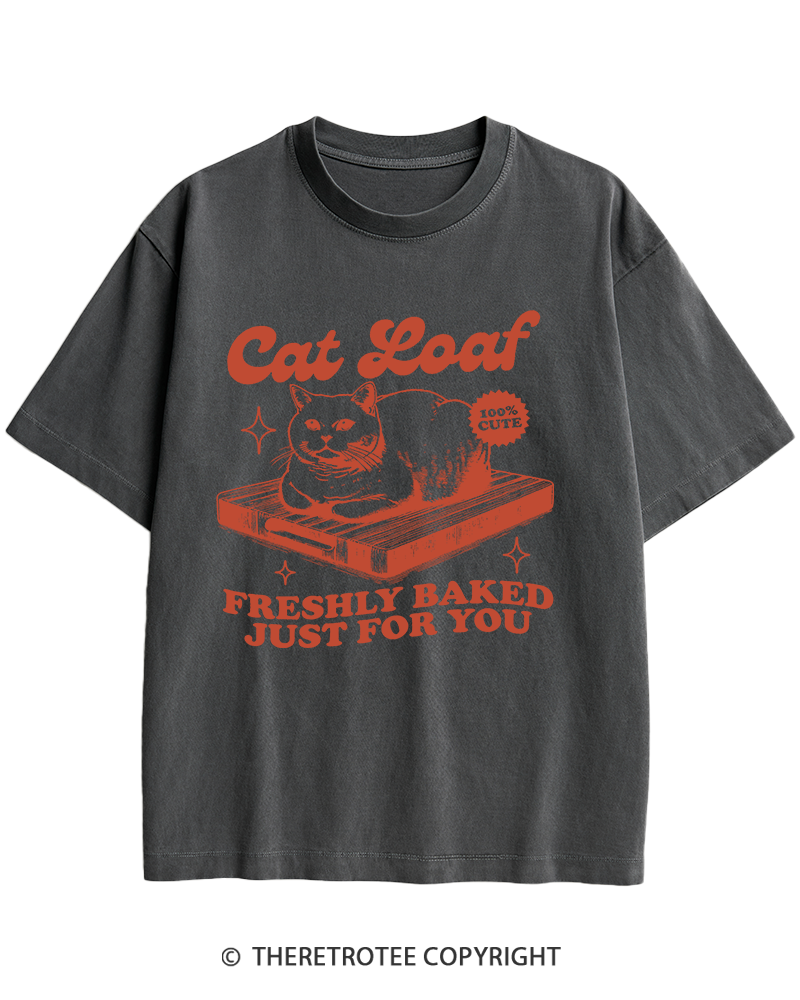 TheRetroTee Cat Loaf 2010s Heavy Cotton T-Shirt