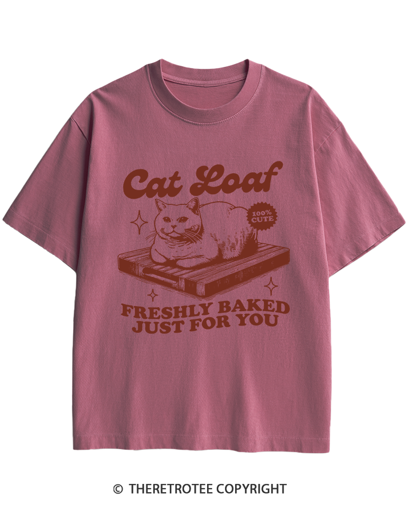 TheRetroTee Cat Loaf 2010s Heavy Cotton T-Shirt