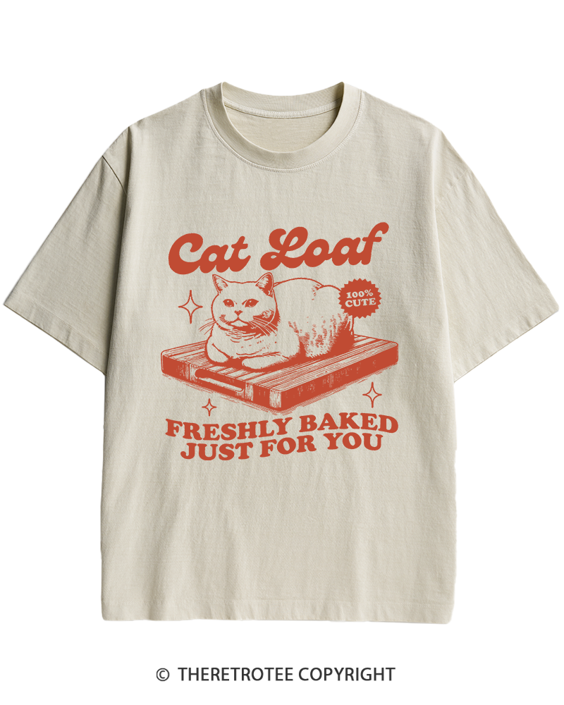 TheRetroTee Cat Loaf 2010s Heavy Cotton T-Shirt