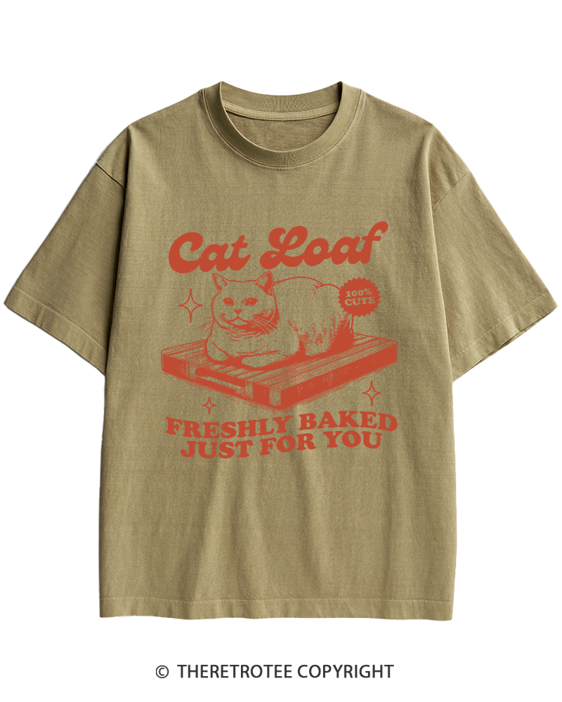 TheRetroTee Cat Loaf 2010s Heavy Cotton T-Shirt