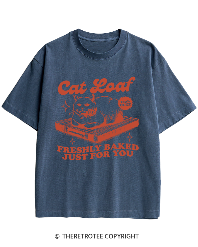 TheRetroTee Cat Loaf 2010s Heavy Cotton T-Shirt