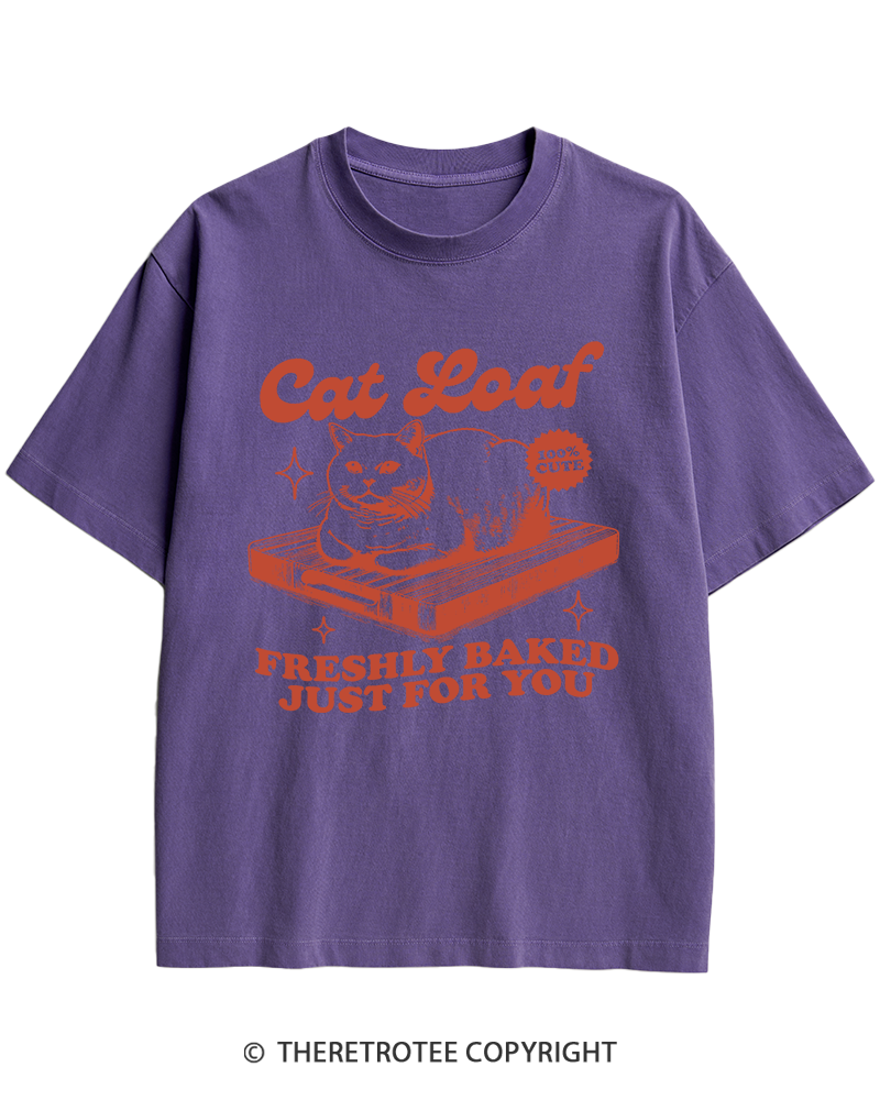 TheRetroTee Cat Loaf 2010s Heavy Cotton T-Shirt