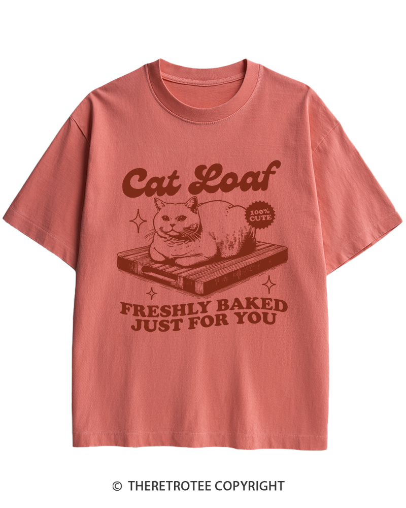 TheRetroTee Cat Loaf 2010s Heavy Cotton T-Shirt