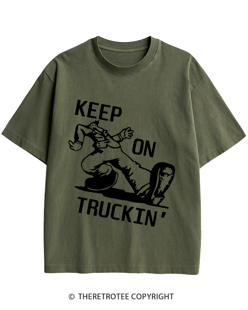 TheRetroTee 1960s Keep On Truckin' Heavy Cotton T-Shirt