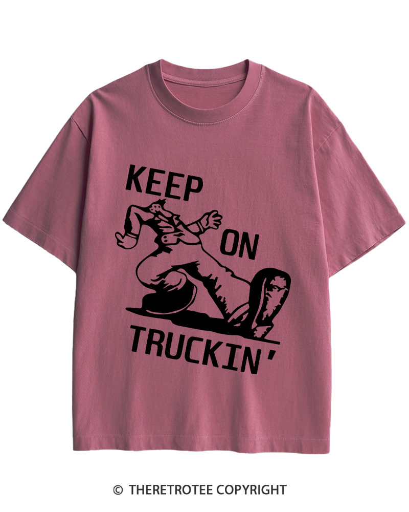 TheRetroTee 1960s Keep On Truckin' Heavy Cotton T-Shirt