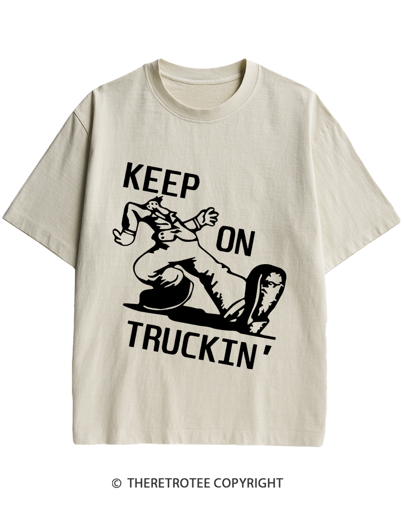 TheRetroTee 1960s Keep On Truckin' Heavy Cotton T-Shirt