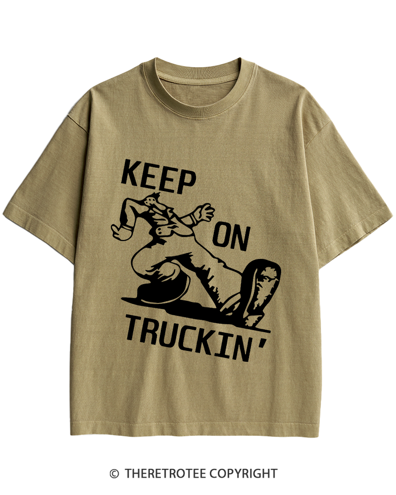 TheRetroTee 1960s Keep On Truckin' Heavy Cotton T-Shirt
