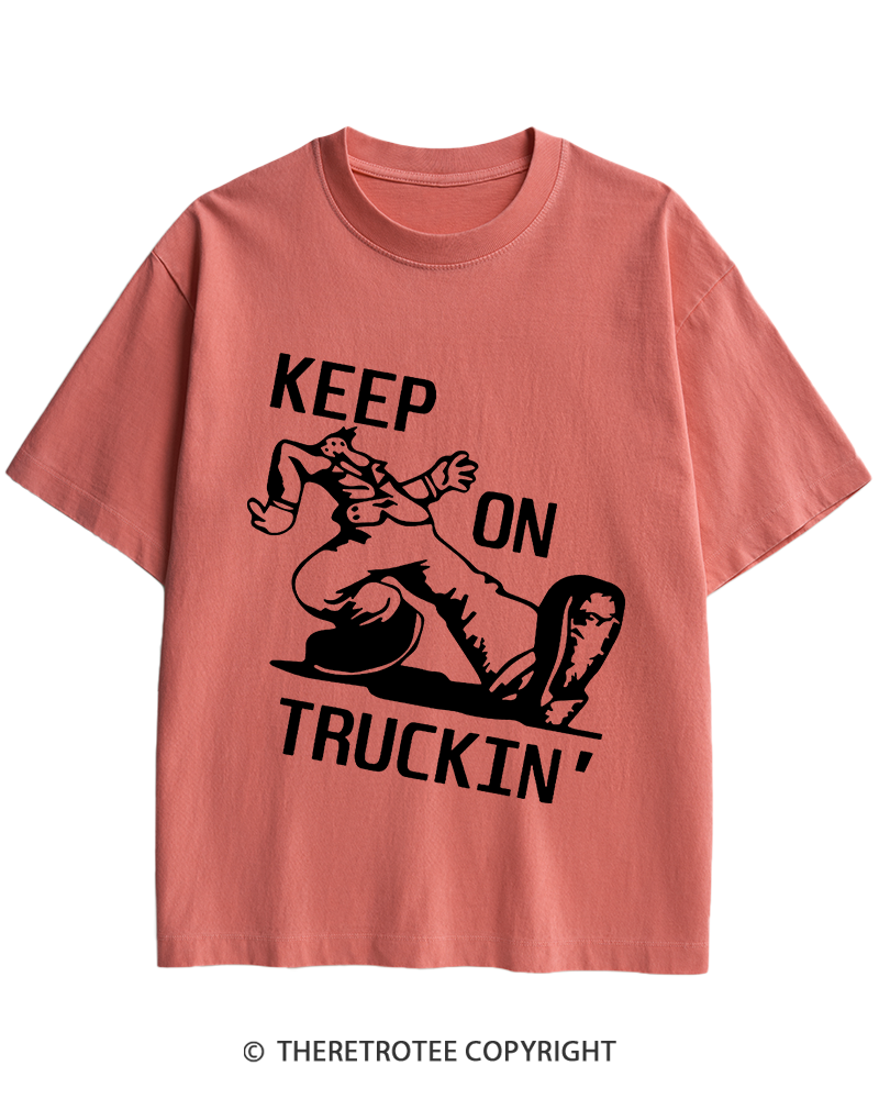 TheRetroTee 1960s Keep On Truckin' Heavy Cotton T-Shirt