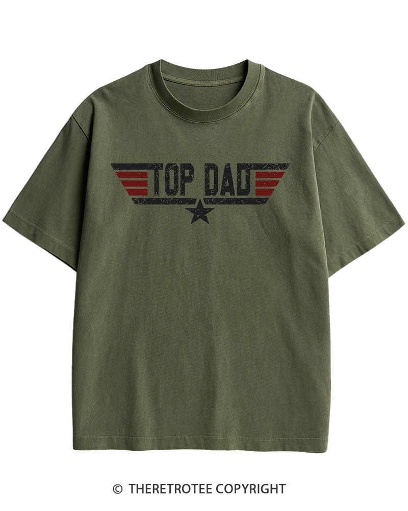 TheRetroTee Top Dad 1980s Heavy Cotton T-Shirt