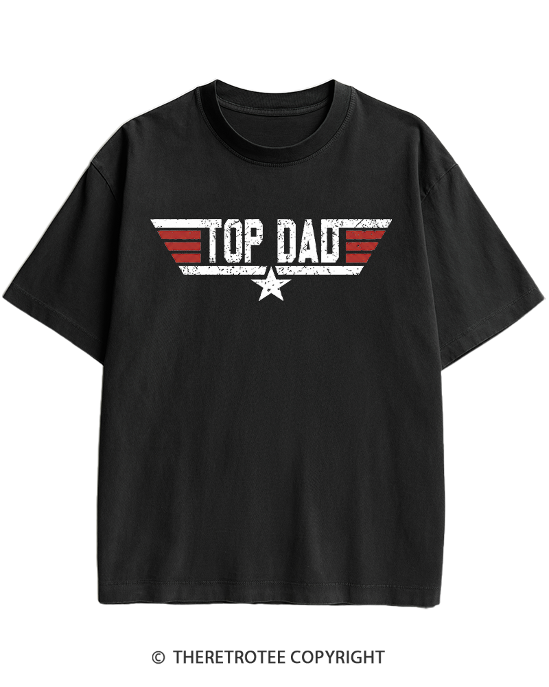 TheRetroTee Top Dad 1980s Heavy Cotton T-Shirt