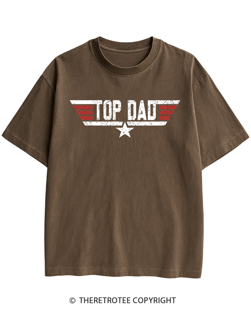 TheRetroTee Top Dad 1980s Heavy Cotton T-Shirt
