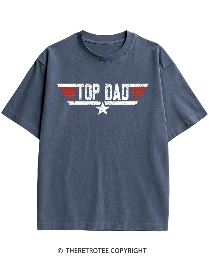 TheRetroTee Top Dad 1980s Heavy Cotton T-Shirt