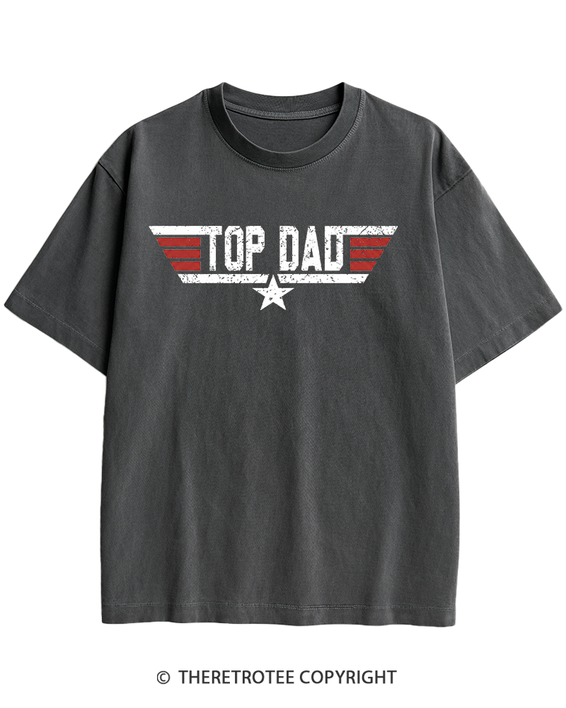 TheRetroTee Top Dad 1980s Heavy Cotton T-Shirt