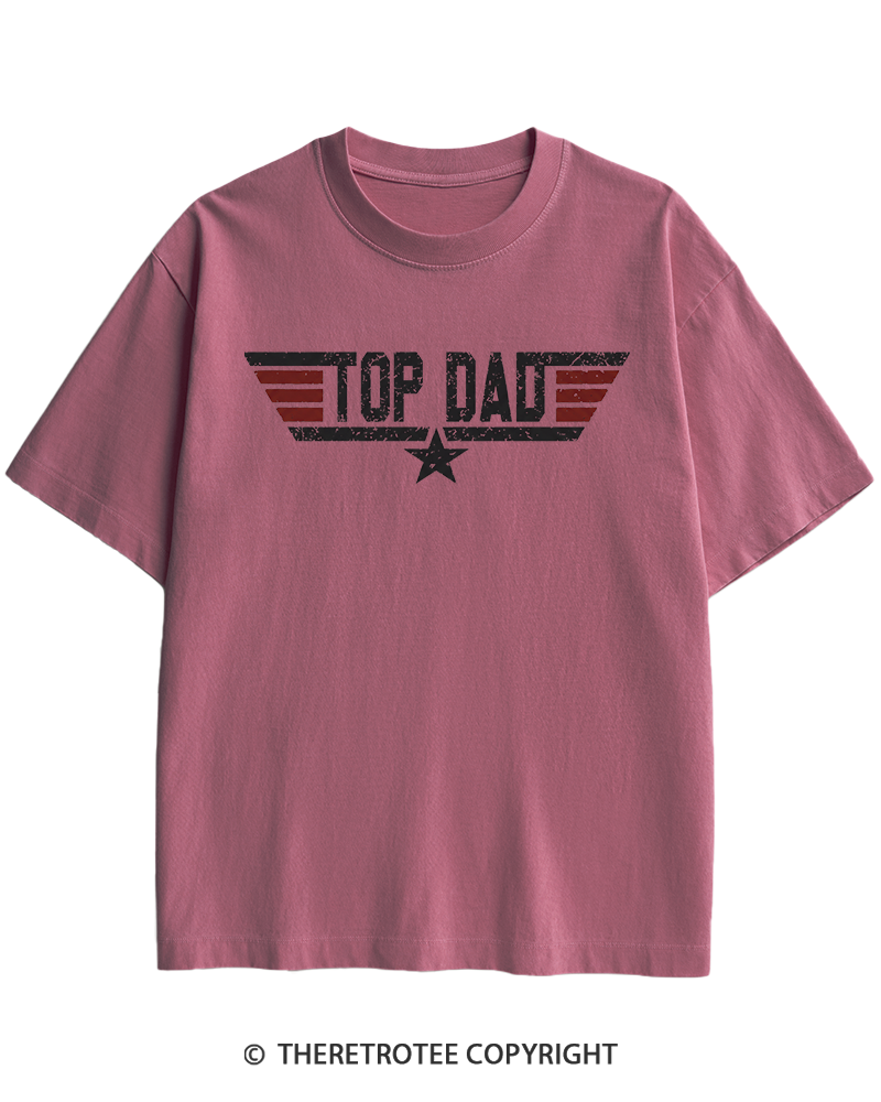 TheRetroTee Top Dad 1980s Heavy Cotton T-Shirt
