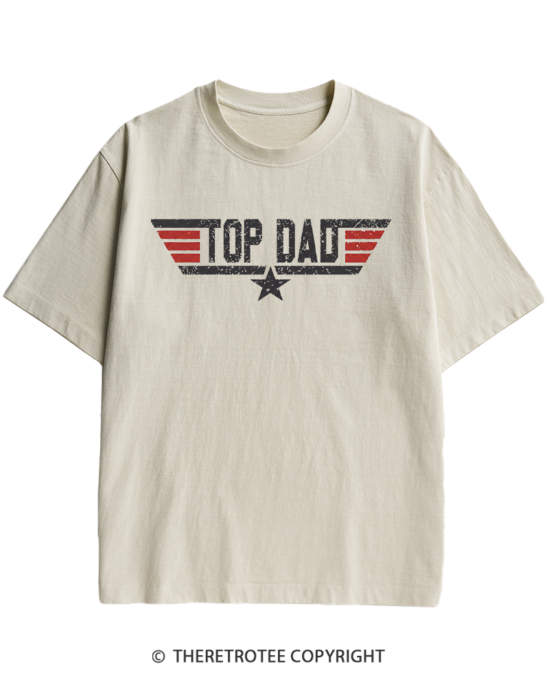 TheRetroTee Top Dad 1980s Heavy Cotton T-Shirt