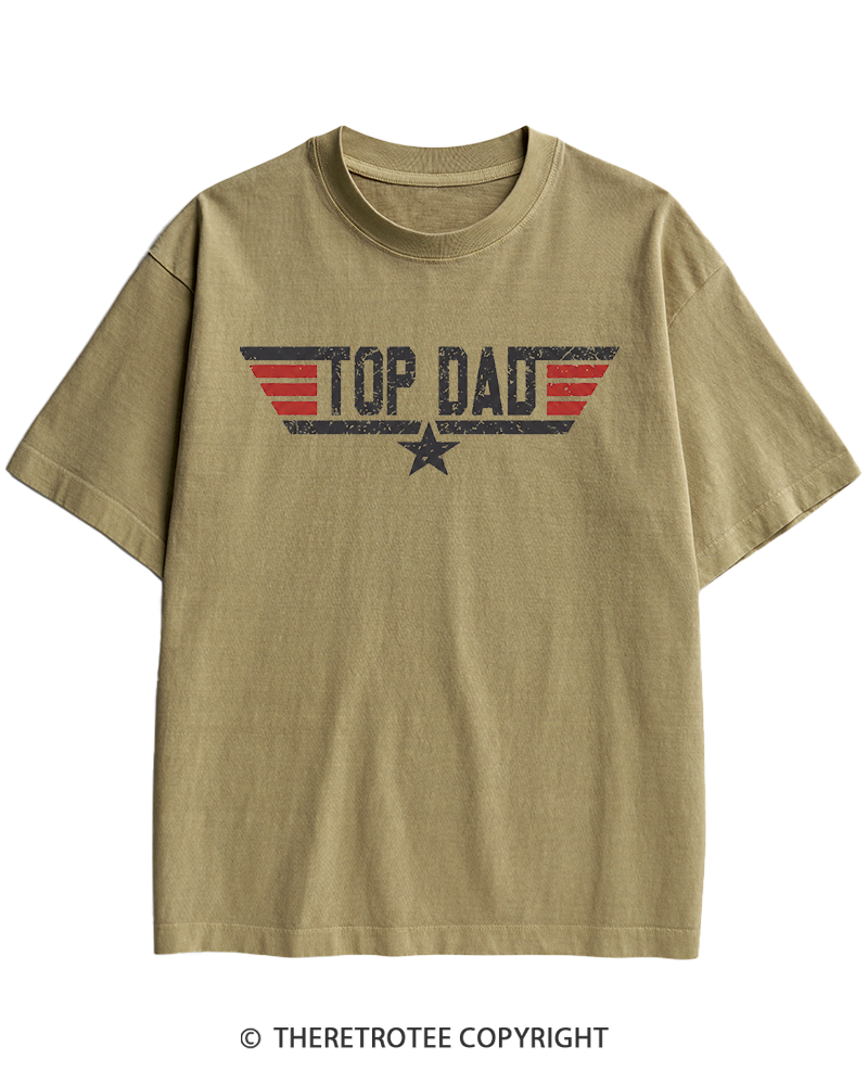 TheRetroTee Top Dad 1980s Heavy Cotton T-Shirt