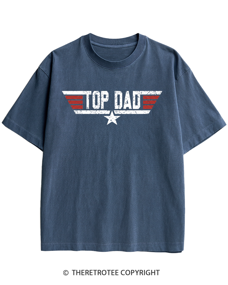 TheRetroTee Top Dad 1980s Heavy Cotton T-Shirt