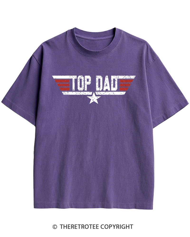 TheRetroTee Top Dad 1980s Heavy Cotton T-Shirt
