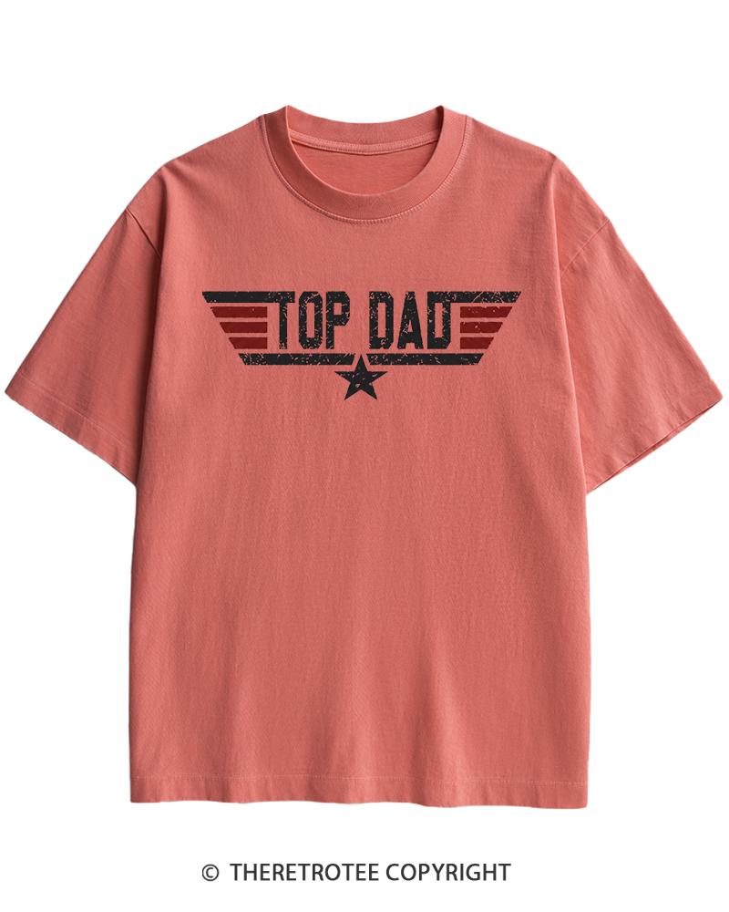 TheRetroTee Top Dad 1980s Heavy Cotton T-Shirt