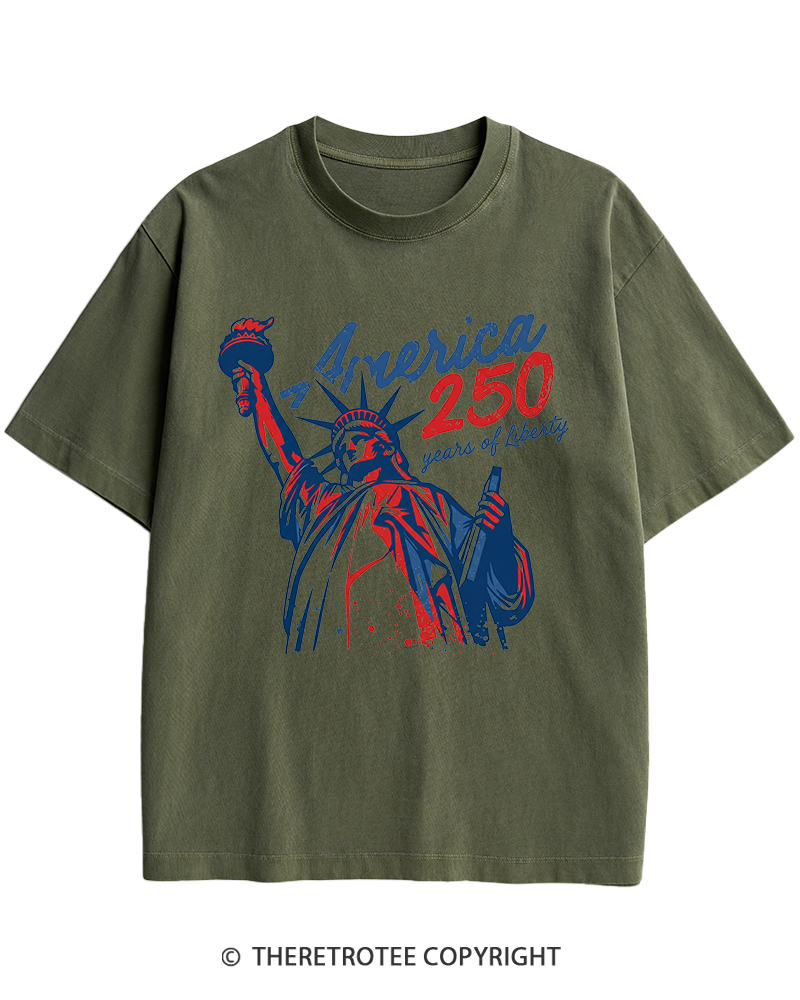 TheRetroTee 250 Years Of Liberty Retro 1776 Heavy Cotton T-Shirt