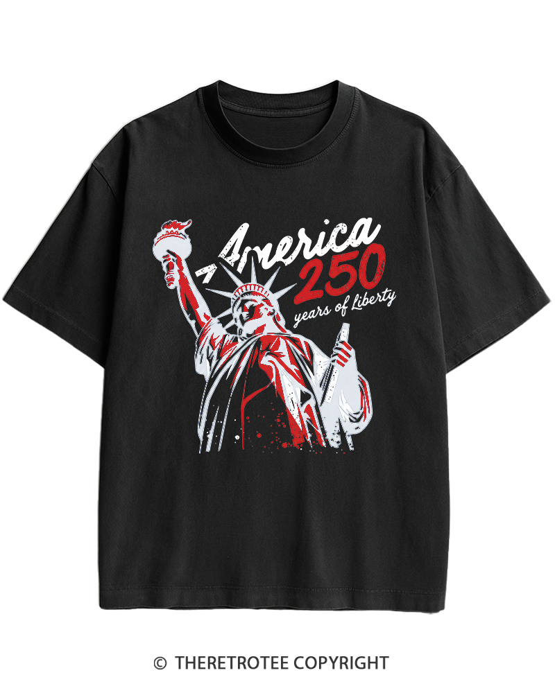 TheRetroTee 250 Years Of Liberty Retro 1776 Heavy Cotton T-Shirt