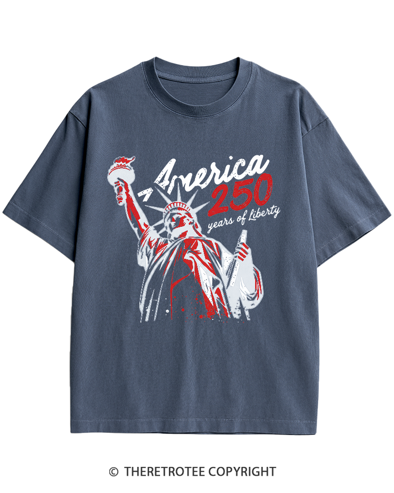 TheRetroTee 250 Years Of Liberty Retro 1776 Heavy Cotton T-Shirt
