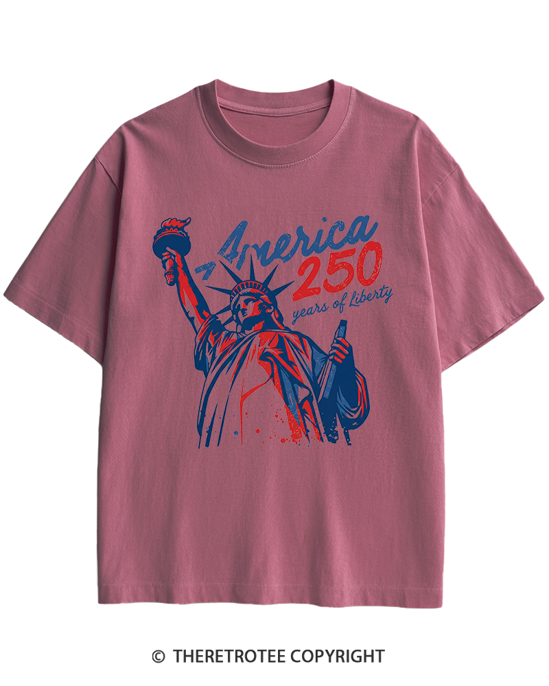 TheRetroTee 250 Years Of Liberty Retro 1776 Heavy Cotton T-Shirt