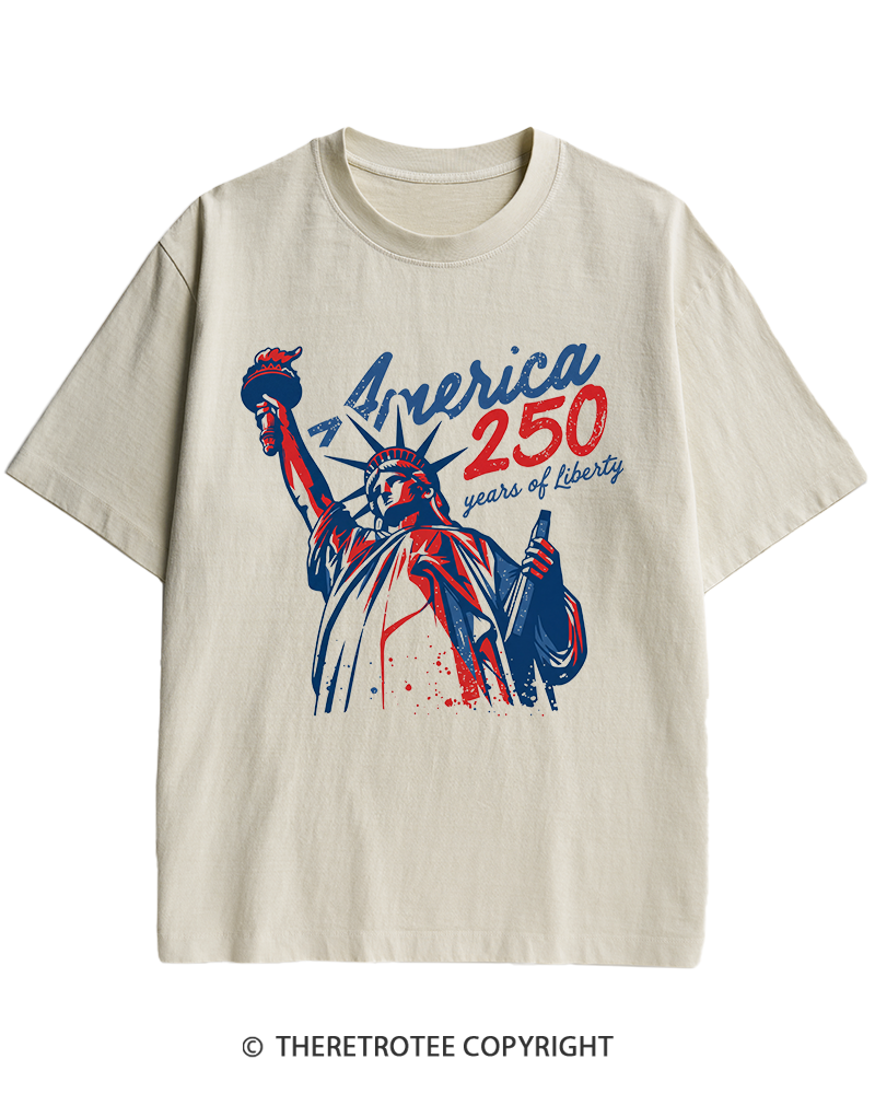 TheRetroTee 250 Years Of Liberty Retro 1776 Heavy Cotton T-Shirt