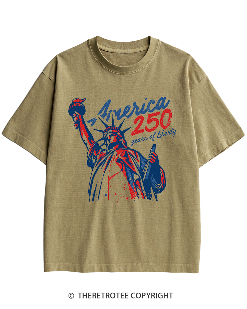 TheRetroTee 250 Years Of Liberty Retro 1776 Heavy Cotton T-Shirt