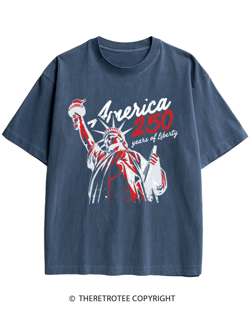 TheRetroTee 250 Years Of Liberty Retro 1776 Heavy Cotton T-Shirt